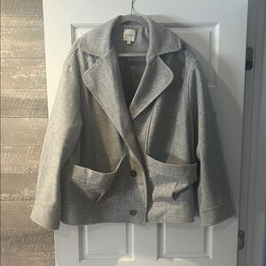 Favorite Daughter Gray Wool-Blend Pea Coat